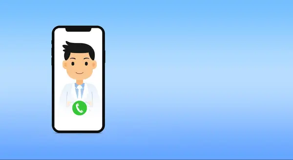 Samtal Accepteras Från Läkare Design Mobiltelefon Lutning Bakgrund — Stockfoto