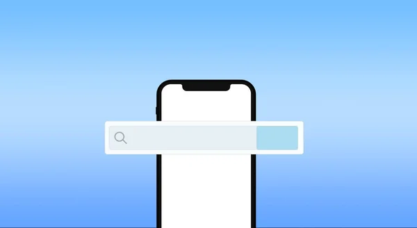 Дизайн Мобільного Телефону Панеллю Пошуку Синьому Фоні — стокове фото