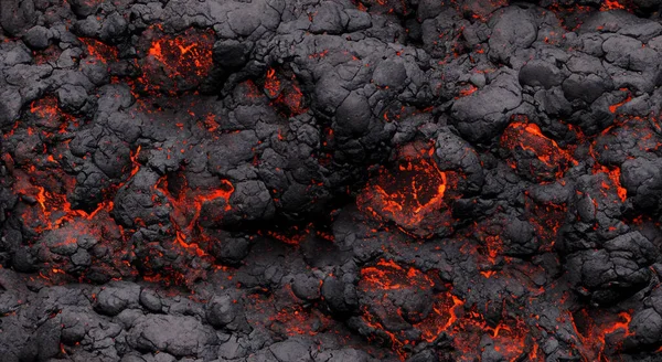 Fluxul Lavă Vulcanică Alunecând Pământ Foc — Fotografie, imagine de stoc