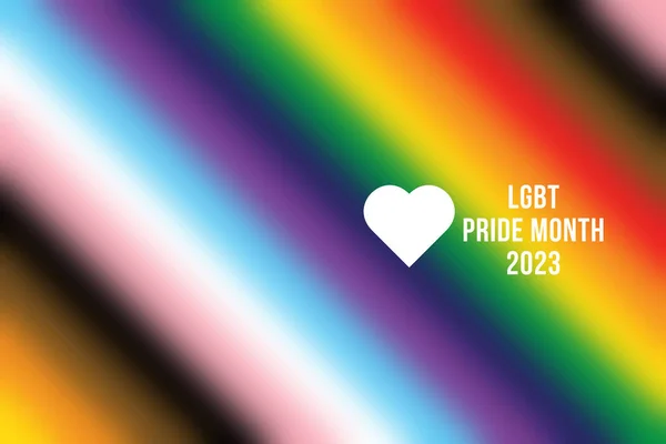 失焦男女同性恋 双性恋和变性者骄傲旗与文字自豪月2023 — 图库照片
