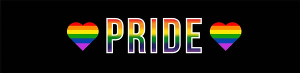 Word Pride Underlined Lgbt Colors Black Background — Stock Photo, Image
