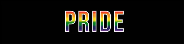 Word Pride Colors Lgbt Black Background Hearts — Stock Photo, Image