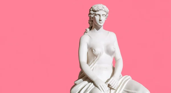 Belle Sculpture Plâtre Sur Fond Rose Haute Résolution Netteté Art — Photo