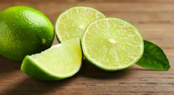 lemon cut in half on a wooden table in high definition and sharpness HD