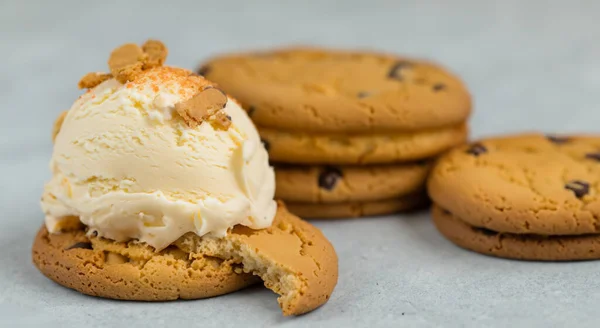 Смачне Домашнє Печиво Ванільним Морозивом — стокове фото