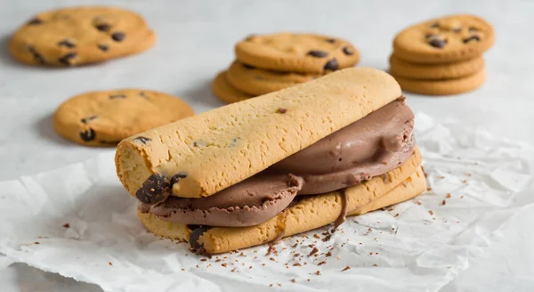 Смачне Печиво Наповнене Домашнім Шоколадом Стійці — стокове фото