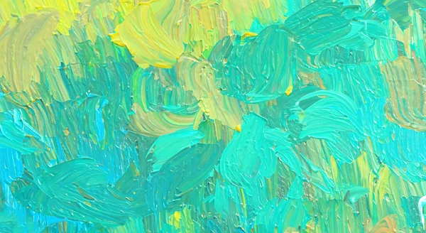 Piękne Abstrakcyjne Malowanie Niebieskich Zielonych Kolorów — Zdjęcie stockowe