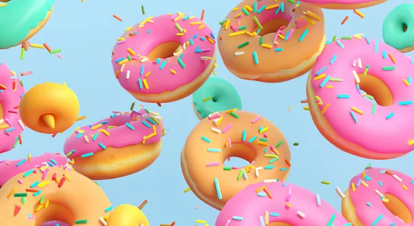 Дизайн Смачних Пончиків Високій Роздільній Здатності — стокове фото