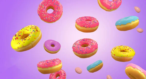 Bonito Donuts Com Alta Resolução Detalhes Nítidos — Fotografia de Stock