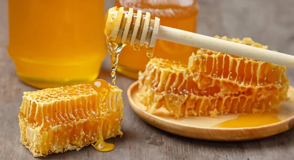 Honey Texture Close Detail High Definition Sharpness — Stock Photo, Image
