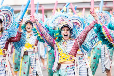 Badajoz, Spain, sunday. February 19 2023. Parade through the streets of Badajoz, group called moracantana