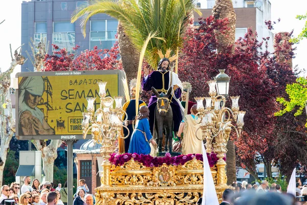 西班牙巴达荷兹 星期五 2023年4月15日巴达荷兹 和平圣基督和帕尔马圣母的圣周游行 — 图库照片