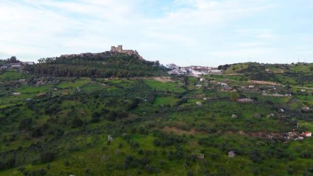 Luftfoto Græsningsarealer Extremadura Alburquerque Badajoz Royaltyfrie stock-optagelser