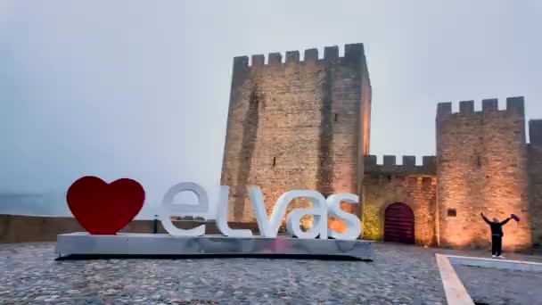 Elvas Portugal Domingo 2024 Castelo Elvas Portugal Património Mundial — Vídeo de Stock