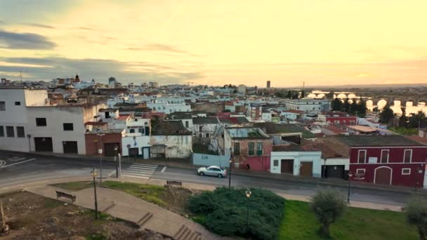 Zeitverschiebung Der Altstadt Badajoz Extremadura Spanien Europa — Stockvideo