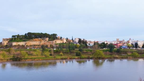 Antigua Fortaleza Árabe Badajoz Extremadura España — Vídeo de stock