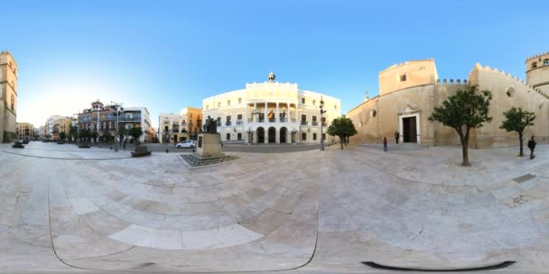 Badajoz Spain Friday February 2024 360 Badajoz City Council Cathedral — Stock Video