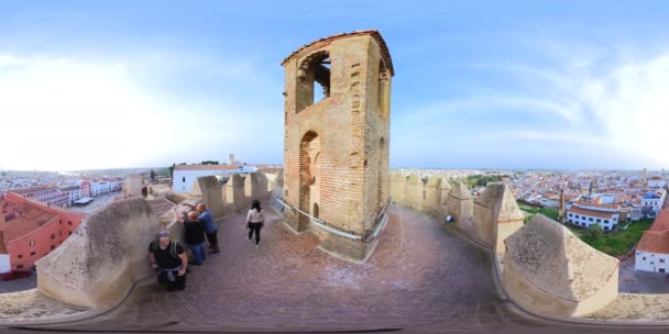 Badajoz Spanien Marts 2024 Espantaperros Tårn Det Arabiske Alcazaba Badajoz Videoklip