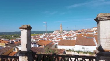 Jerez de los Caballeros 'un panoramik manzarası, Badajoz, İspanya