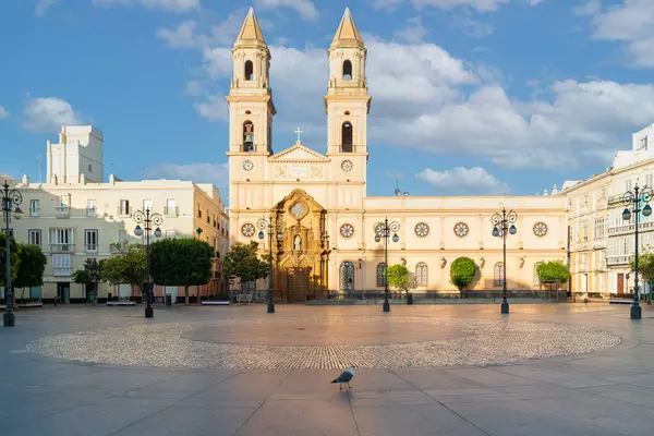 stock image Church of San Antonio de Padua, and San Antonio Square in Cadiz.