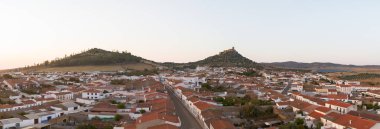 Alconchel, Badajoz, Extremadura, İspanya 'nın panoramik görünümü