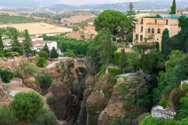 Palace of the Moorish King and bridge in Ronda, andalcia, spain clipart