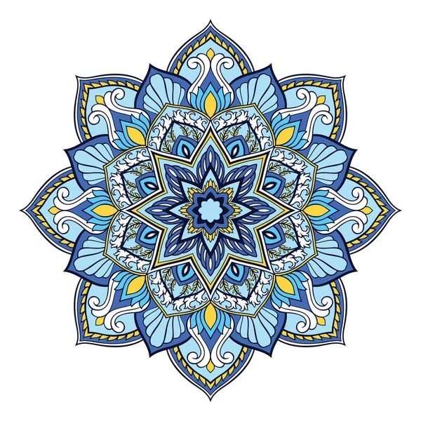 Mandala Vecteur Bleu Élément Design Oriental Pour Toute Surface — Image vectorielle