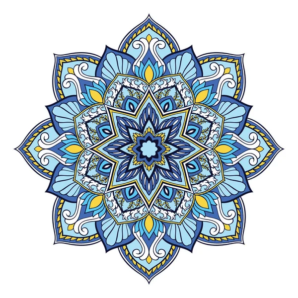 Vector Blue Mandala Oriental Design Element Any Surface Stock Vector