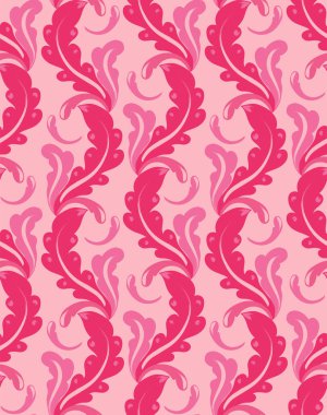 Kusursuz vektör deseni. Pembe çiçek süsü. Duvar kağıdı, tekstil, halı, ambalaj kağıdı, çarşaf, perde için yumuşak arkaplan.