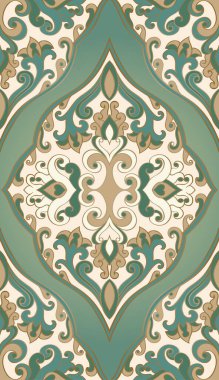 Süslü çiçeklerle kusursuz desen. Klasik çiçek desenli kumaş süsü. Duvar kağıdı, tekstil, halı ve herhangi bir yüzey için arka plan.