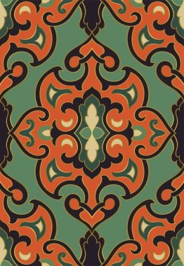 Kusursuz geleneksel şablon. Klasik soyut damaske süsü. Duvar kağıdı, tekstil, halı ve herhangi bir yüzey için soyut arkaplan. 