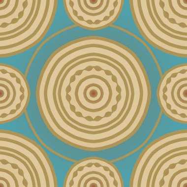 Yuvarlak dekoratif elementlerle saçma bir desen. Kusursuz, basit bir süs. Duvar kağıdı, tekstil, halı için vektör şablonu. 