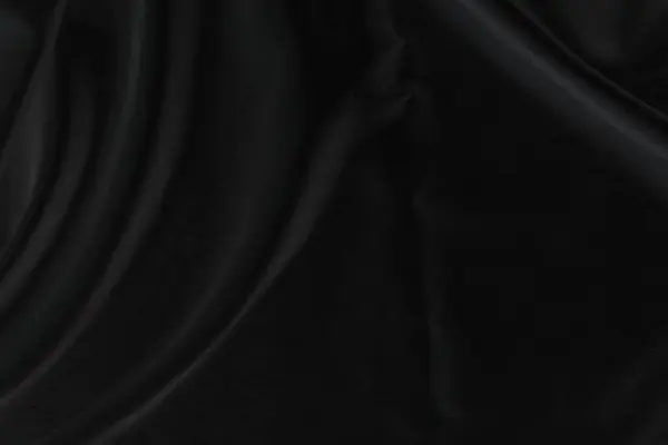 Tela Seda Negra Elegante Lisa Textura Tela Lujo Satén Para — Foto de Stock