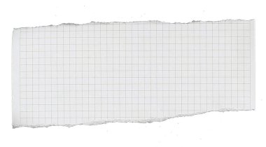 Kağıdın beyaz arkaplanda izole edilmiş ızgara çizgileri var 