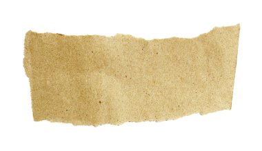 beyaz arkaplanda izole edilmiş parçalanmış bir kağıt parçası 