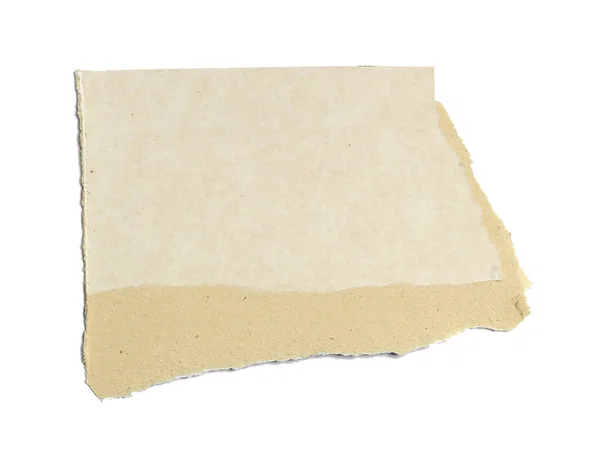 Ein Stücke Gerissenes Blatt Papier Isoliert Auf Weißem Hintergrund — Stockfoto