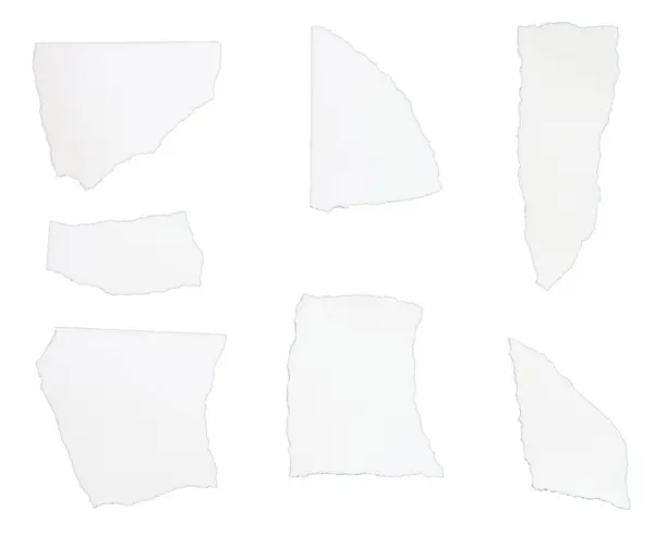 Лист Бумаги Разорванный Куски Изолированный Белом Фоне — стоковое фото