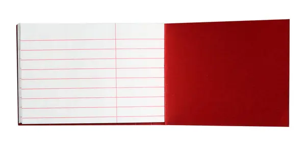 Σημειωματάριο Ρίγες Που Απομονώνονται Λευκό Φόντο — Φωτογραφία Αρχείου