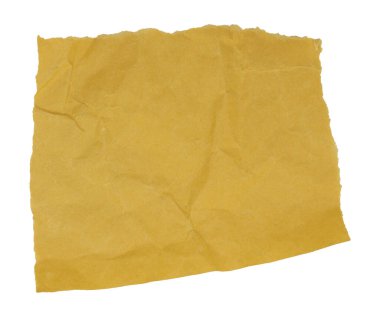 beyaz arkaplanda izole edilmiş parçalanmış bir kağıt parçası