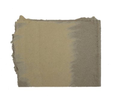 Beyaz arka planda izole edilmiş bir kağıt parçası parçalara ayrılır.