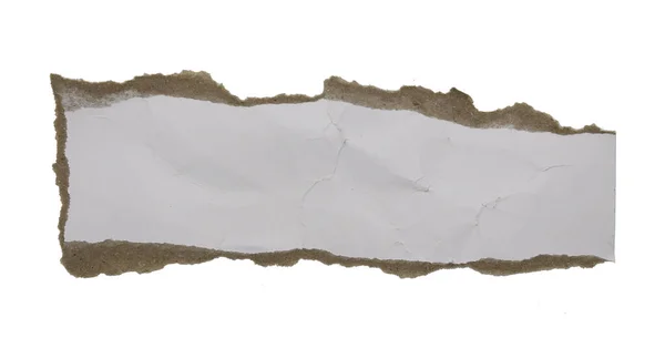 白い背景に隔離された部分に引き裂かれた紙のシート — ストック写真