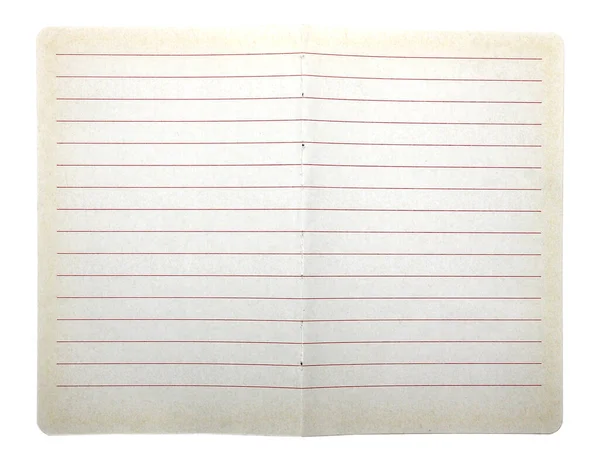 Wit Papier Met Lijnen Geïsoleerd Witte Achtergrond — Stockfoto
