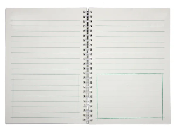 Striped Notebook Paper Isolated White Background — Stock Photo, Image
