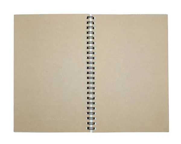 Prázdný Blok Papír Kroužkem Páteře Izolované Bílém Pozadí — Stock fotografie