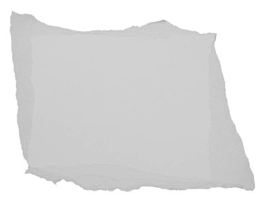 beyaz arkaplanda izole edilmiş parçalanmış bir kağıt parçası