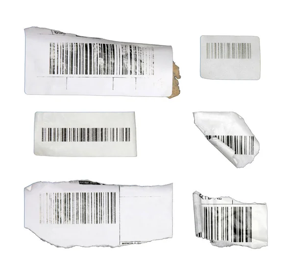 Stuk Barcodepapier Geïsoleerd Witte Achtergrond Stockafbeelding