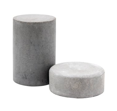 Beyaz arkaplanda izole edilmiş kozmetik veya cilt bakım ürünlerini göstermek için somut şablon podyum temeli 