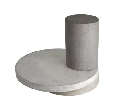 Beyaz arkaplanda izole edilmiş kozmetik veya cilt bakım ürünlerini göstermek için somut şablon podyum temeli 