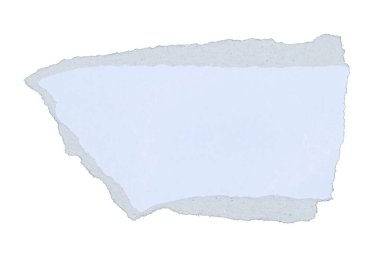 beyaz arkaplanda izole edilmiş parçalanmış bir kağıt parçası