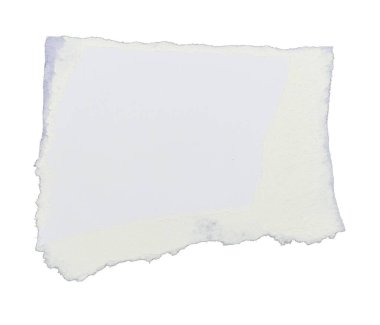 Beyaz arkaplanda yırtılmış beyaz kağıt
